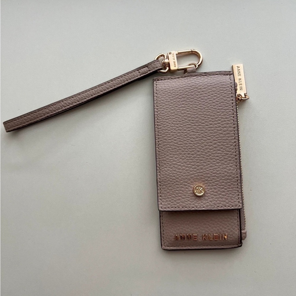 Anne Klein Beige Wallet with Gold Accents